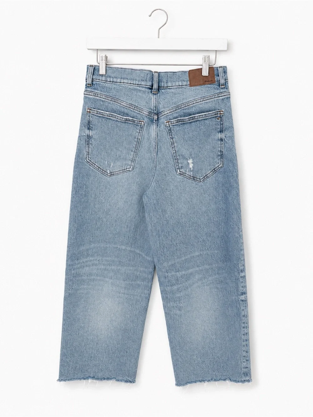 Madewell The Perfect Vintage Wide Leg Jeans Size 28 Light Wash Raw Hem Crop